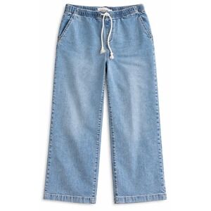 Rebecca Minkoff Womens Wide Leg Denim Pants Light Wash Drawstring Blue Size 14
